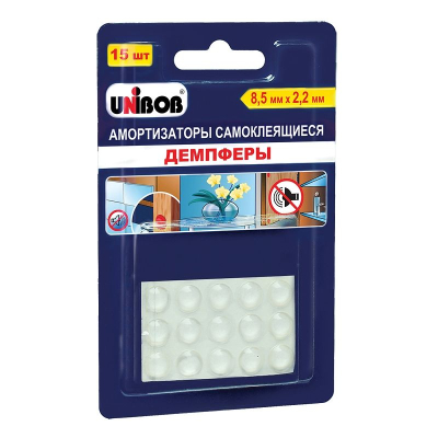Демпферы UNIBOB® d-8.5мм h-2.2мм самоклеящиеся прозрачные 15шт