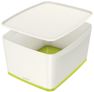 Короб для принадлежностей Leitz MyBox® 39x20x32см с крышкой бело-зеленый