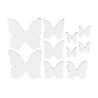 Заготовка для декорирования из пенопласта Love2art Бабочки 10шт размер 4-12см ассорти