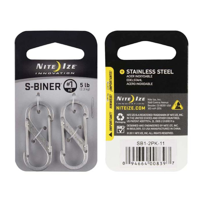 Карабин стальной Nite Ize S-Biner® 1 серебристый 2шт