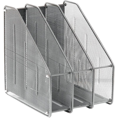 Накопитель вертикальный металлический deVENTE 3 отдела 245мм сборный сетчатый серебристый