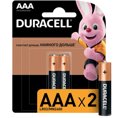 Батарейка Duracell&nbsp;&nbsp;1.5V AAA/LR03 Alkaline&nbsp;&nbsp;2шт