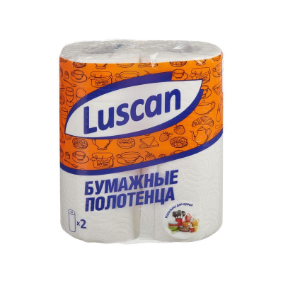 Полотенце бумажное Luscan 2 слоя  50л 25х22см 2рул с тиснением