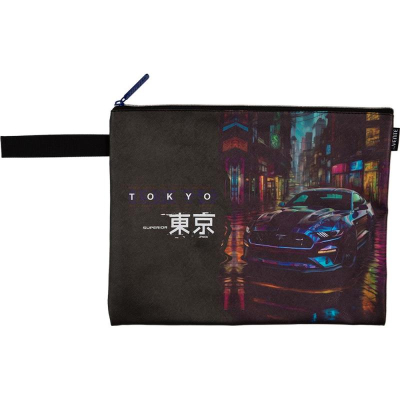 Папка для тетрадей A4 deVENTE  1 отделение на молнии искуственная кожа Label 'Tokyo Drift'