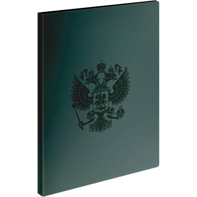Папка с боковым прижимом 17мм СТАММ 'Герб' изумруд