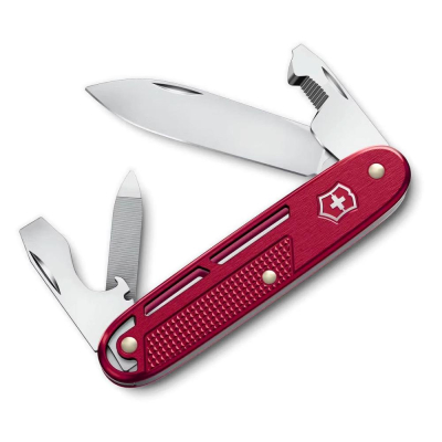 Нож  93мм Swiss Army Knives Alox  9 функций 'Synergy' алюминиевая рукоятка красный