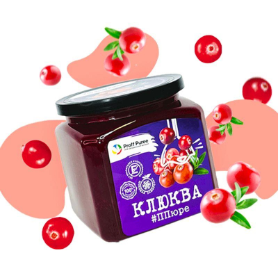 Пюре замороженное Proff Puree 'Клюква'&nbsp;&nbsp;500г
