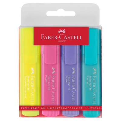 Текст-маркеры Faber-Castell Pastel  1-5.0мм 4цв пастель в блистере