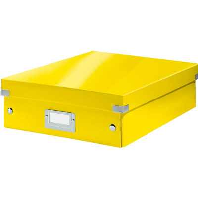 Короб архивный ламинированный картон Leitz Click-n-Store 28х10х37см сборный WOW желтый
