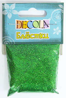 Глиттер Decola  0.3мм 20г зеленый