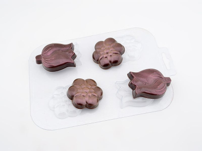Форма для шоколада пластиковая Мир Форм Шоко-цветы