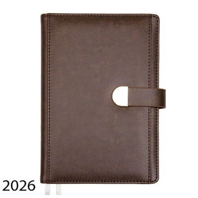 Ежедневник 2026 A5 deVENTE 'Denver' 336стр тонированный блок твердая обложка с хлястиком на магнитной застежке искусственная кожа коричневый