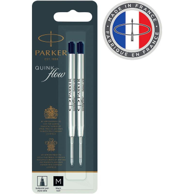 Стержень шариковый Parker Z08 QuinkFlow Medium черный синий 2шт в блистере