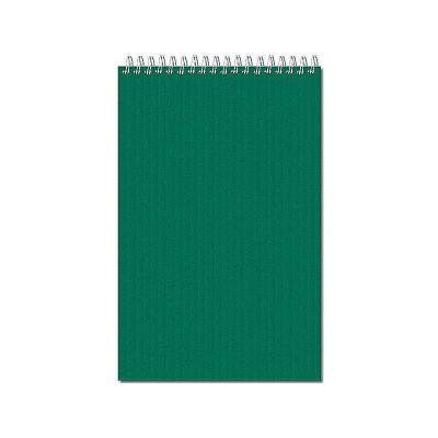 Блокнот A5  50л кл на гребне Полином картонная обложка 'Вельвет' зеленый