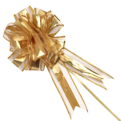 Бант декоративный 200мм золото полипропилен