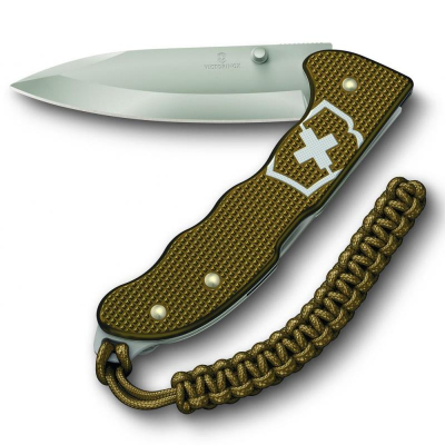Нож охотника 136мм Evoke Alox One-hand блокировка лезвия Limited Edition 2024 алюминиевая рукоятка коричневый подарочная коробка