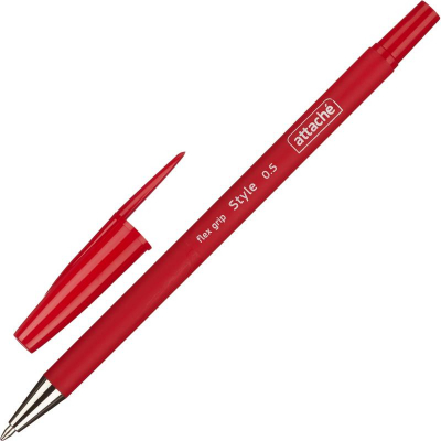 Ручка шариковая Attache 0.5мм 'Style flex grip' красная