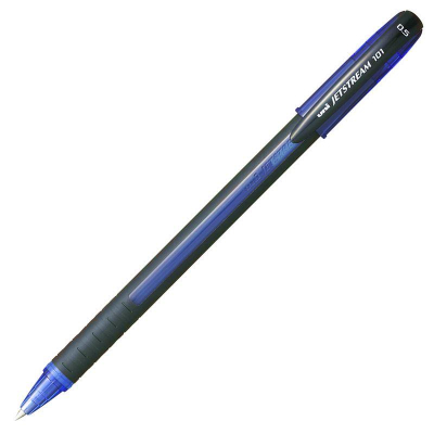 Роллер Uni-Ball 0.5мм Jetstream-101 с резиновой манжетой синий
