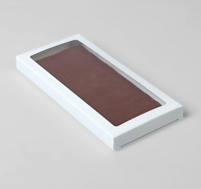 Коробка для плитки шоколада  17х8х1.5см белая