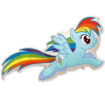 Шар воздушный фольгированный Фигура Пони Rainbow Dash Flex Metal 36см