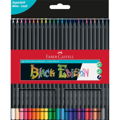 Карандаши  24цв Faber-Castell 'Black Edition' трехгранные в картонной коробке