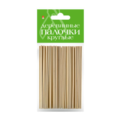 Палочки деревянные Hobby Time круглые ø-3мм х15см  50шт натуральные