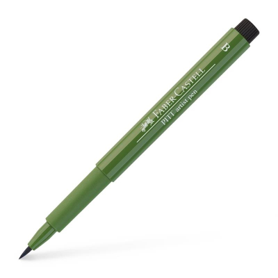 Ручка-кисточка капиллярная художественная Faber-Castell Pitt хромовая матовая зелень (174)