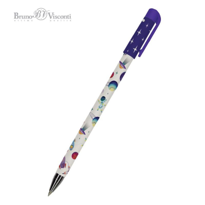 Ручка шариковая BrunoVisconti® 0.5мм 'HappyWrite' 'Kawaii animals. Космос' синяя