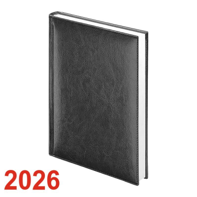 Ежедневник 2026 A5 Lamark 'Birmingham' 352стр твердая обложка искусственная кожа черный