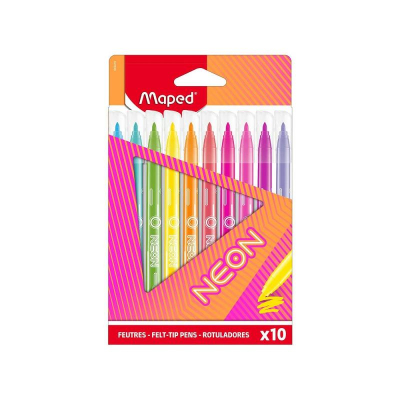 Фломастеры  10цв Maped Color'peps 'Neon' в картонной коробке