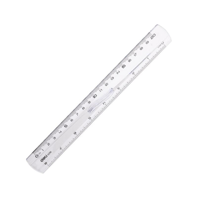 Линейка пластиковая  20см/8" Deli 'Pioneer'  с держателем двусторонняя шкала в блистере