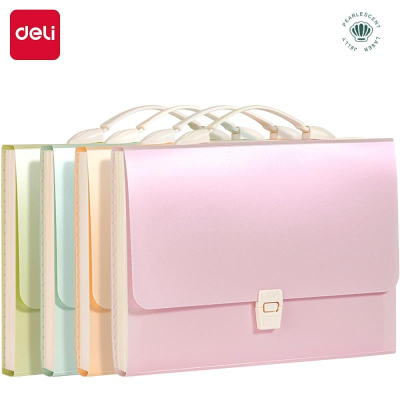 Папка-портфель A4&nbsp;&nbsp;13 отделений Deli 'Jelly Sunny Day' с пластиковым замком 4 цвета ассорти