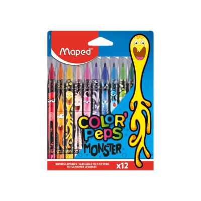 Фломастеры  12цв Maped Color'peps Monster в картонной коробке