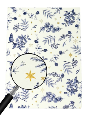 Бумага упаковочная новогодняя 100х70см белая