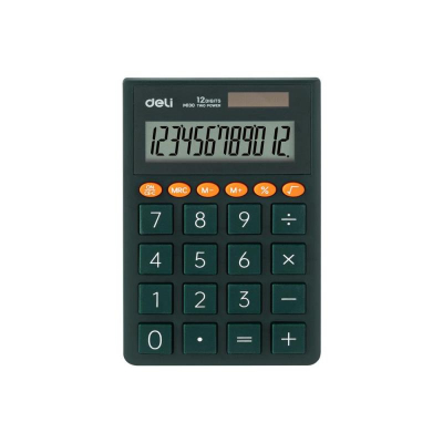 Калькулятор карманный Deli 12 разрядов DP&nbsp;&nbsp;70x112х8.5мм&nbsp;&nbsp;65г зеленый корпус