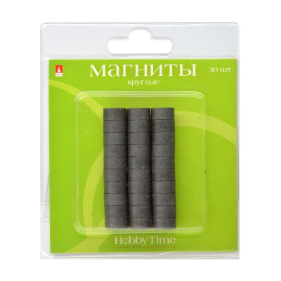 Магниты ферритовые диски Hobby Time 12х6мм 30шт в блистере