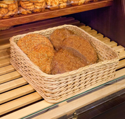 Лоток торговый фанерное дно 40х40х13см цельная лоза