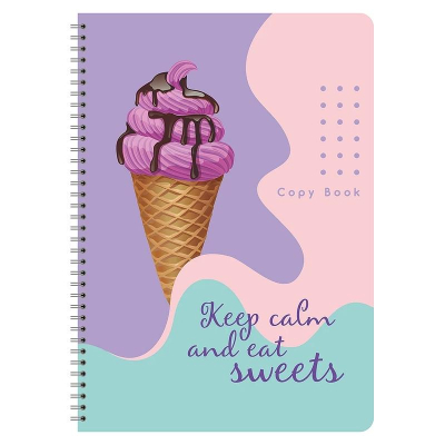 Тетрадь A4&nbsp;&nbsp;80л клетка на гребне Lamark картонная матовая обложка Soft touch выборочный лак 'So Sweety №1'