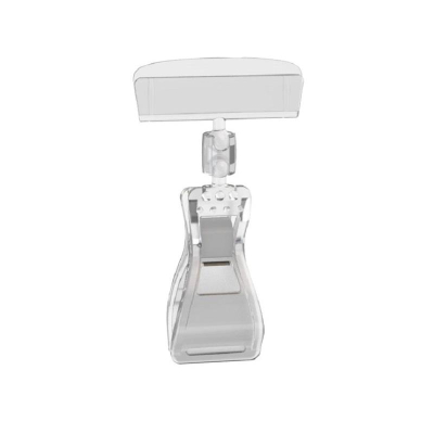 Держатель для ценника подвесной с прищепкой L-3.8см пластиковый прозрачный&nbsp;&nbsp;10шт