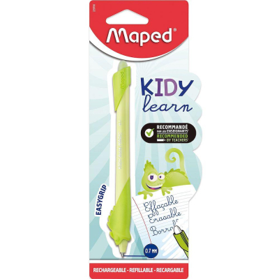 Ручка-тренажер обучающая письму стираемая гелевая Maped 0.7мм 'Kidy Learn' Chameleo синяя в блисте