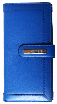 Портмоне женское Cross Nappa Natural Travel внешний карман на кнопке 12 карманов для карточек 19х10см на кнопке кожа Oil Blue