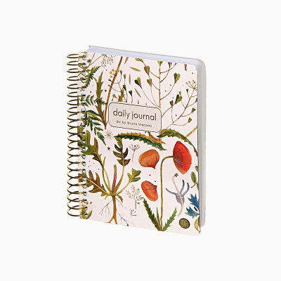 Ежедневник A6 BrunoVisconti® 'Cute diary' 272стр твердая обложка на спирали 'Flora' Луговые травы