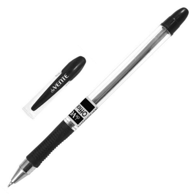 Ручка шариковая deVENTE 0.7мм 'OfficeMax' игольчатый стержень с резиновой манжетой черная