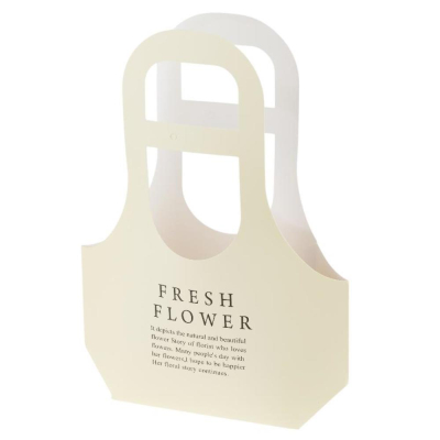 Пакет подарочный для цветов 25х9х32см 'Fresh Flowers' кремовый