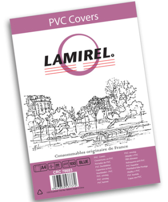 Обложка пластиковая A4  0.20мм Lamirel прозрачная синяя 100шт
