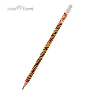 Карандаш BrunoVisconti® 'ArtGraphix' HB трехгранный полимерный корпус 'Тигр'