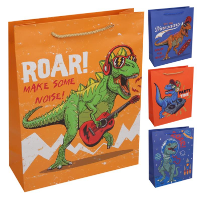 Пакет подарочный 26х32х10см 'Динозавр' ламинированный ассорти