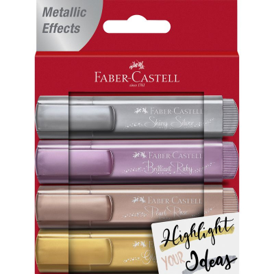 Текст-маркеры Faber-Castell TL 46 Metallic 1-5.0мм  4цв металлик в блистере