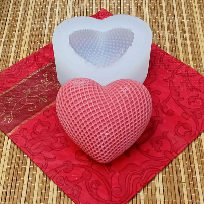 Молд силиконовый 3D 'Сердце объемное' 7.5х6.5х4см