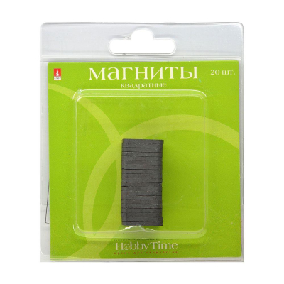 Магниты ферритовые квадраты Hobby Time 20х20х2мм 20шт в блистере